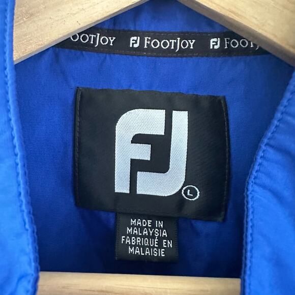 Footjoy Golf Windbreaker Vest Pullover Mockneck Button Blue Men's Size Large - Picture 10 of 10